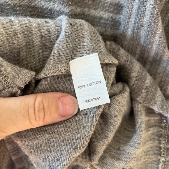 J.Jill Pure Jill Sz L Striped Poncho Pullover Heather Brown V Neck Kimono Sleeve - Picture 7 of 9